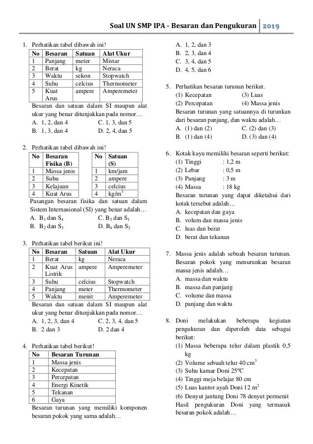 Contoh Soal Kelas 9 - Soal-Pilihan Contoh Soal Kelas 9 - Soal-Pilihan