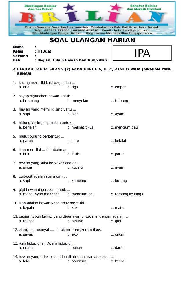 Soal Ipa Kelas 5 Tema 3 - Piffle me Soal Ipa Kelas 5 Tema 3 - Piffle me
