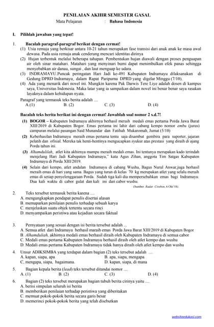 5 Rahasia Nilai Sempurna dengan Bank Soal B Ind Kelas 8 Semester 2 yang Wajib Kamu Coba