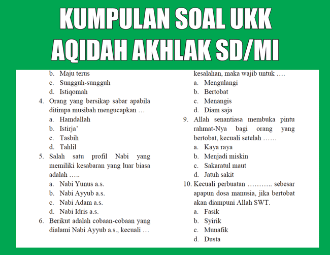 Soal Akidah Akhlak Kelas 2 Semester 1 Dalchaebi Soal Akidah Akhlak Kelas 2 Semester 1 Dalchaebi