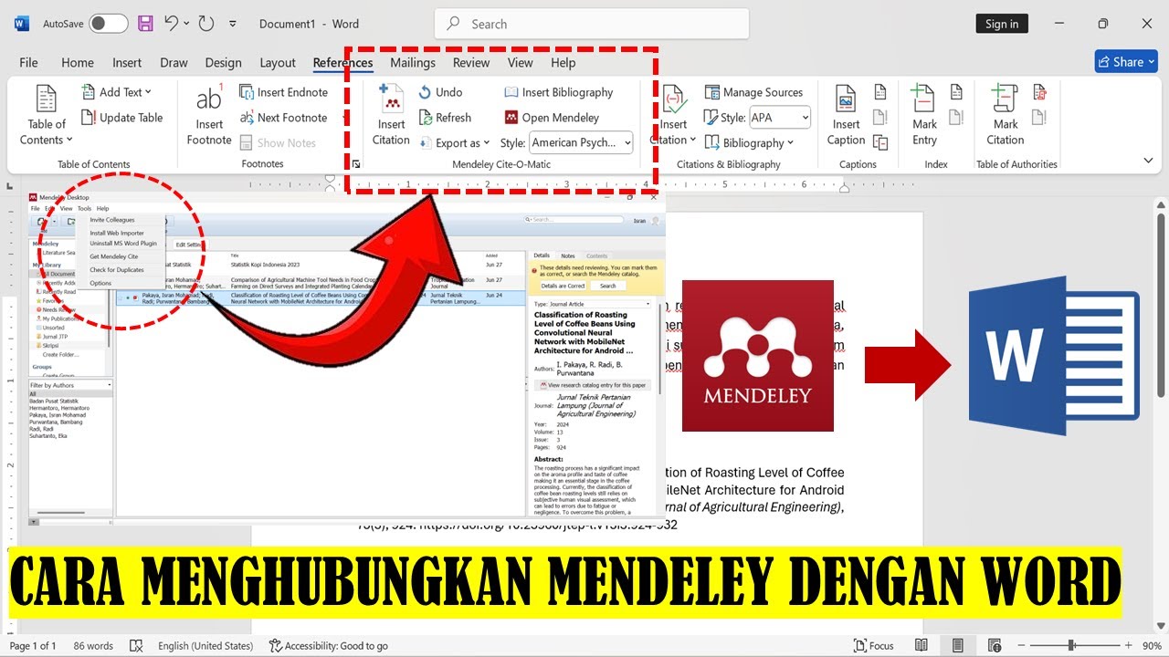 3 Langkah Cepat Cara Connect Mendeley ke Word di 2026, Wajib Tahu!