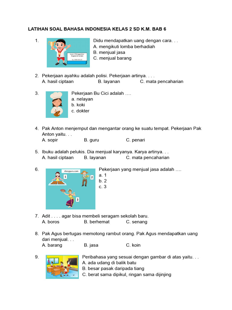 5 Bank Soal Bahasa Indonesia Kelas 10 Bab 2 Semester 1 Siap Cetak, Wajib Dicoba!