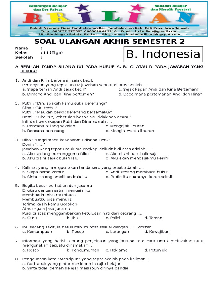 Ternyata Ini Bank Soal Bahasa Indonesia K13 Kelas X Semester 2 yang Paling Dicari di 2026