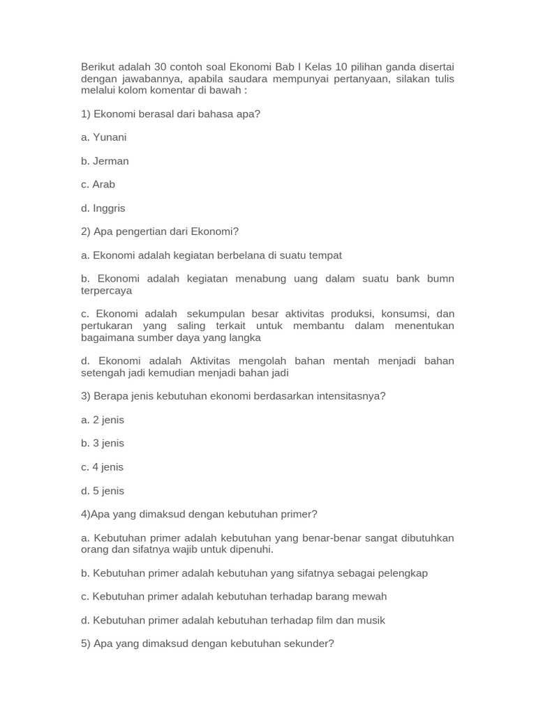 5 Contoh Soal Ekonomi Bab 3 Kelas 10 Ternyata Bisa Bikin Nilai Kamu Naik Drastis 5 Contoh Soal Ekonomi Bab 3 Kelas 10 Ternyata Bisa Bikin Nilai Kamu Naik Drastis