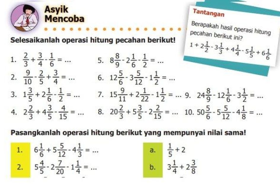 7 Contoh Soal Pecahan Matematika Kelas 5 Semester 1 yang Sering Muncul di Ujian, Wajib Tahu