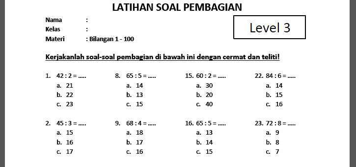7 Contoh Soal Pembagian Kelas 3 SD Semester 1 2026 Terbaru, Wajib Tahu Agar Anak Paham