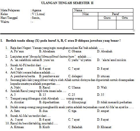 7 Contoh Soal Pendidikan Agama Islam Kelas 3 SD Semester 1 Ternyata Mudah Dipelajari