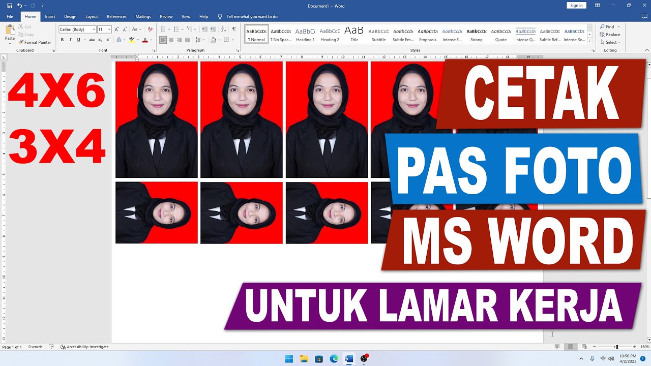 Rahasia Cetak Foto 3×4 di Word untuk KTP, SIM, dan Paspor 2026