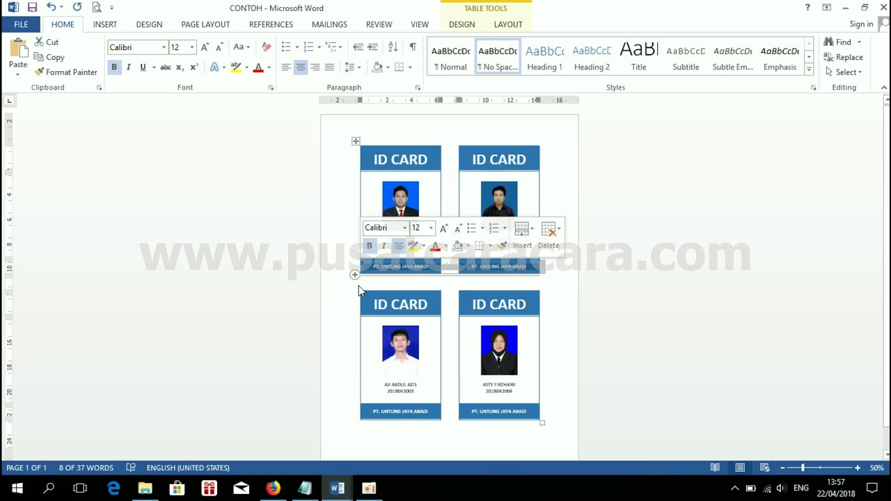 Inspirasi 53 Cara Desain Id Card Di Word