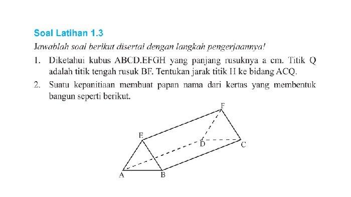 Kunci Jawaban Matematika Kelas 12 Halaman 24 Soal Latihan 1 3 Jarak Kunci Jawaban Matematika Kelas 12 Halaman 24 Soal Latihan 1 3 Jarak