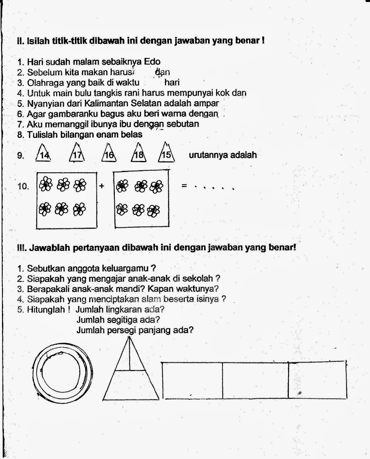 contoh soal pembelajaran tematik sd kelas 4 semester 1