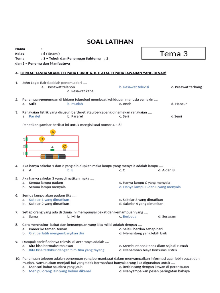 Terungkap Jawaban Soal Tema 3 Kelas 6 dari 20 Soal PTS Kelas 3 Merdeka, Wajib Tahu