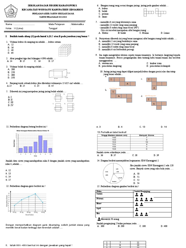 Rahasia Nilai Sempurna dengan Latihan Soal UAS Kelas 5 Semester 2 Matematika Terbaru Rahasia Nilai Sempurna dengan Latihan Soal UAS Kelas 5 Semester 2 Matematika Terbaru