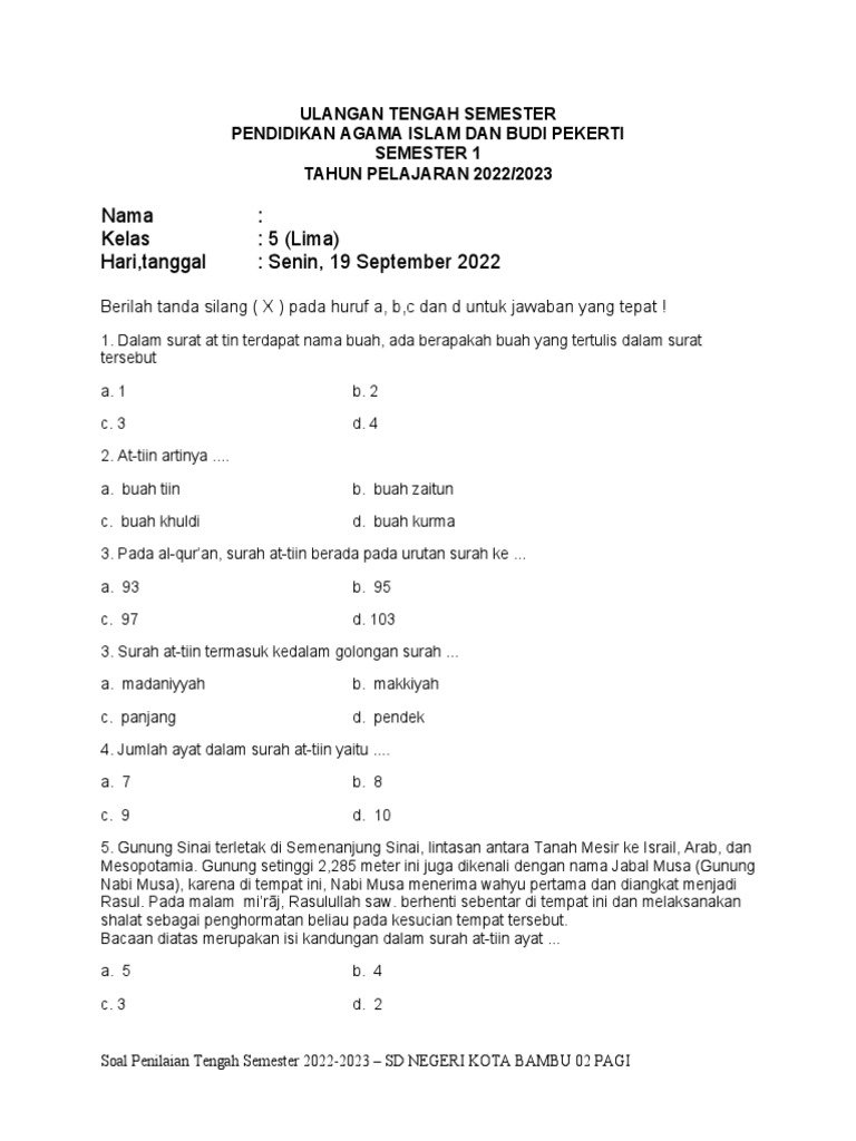 Rahasia Nilai Sempurna dengan Latihan Soal UTS Kelas 5 SD Semester 1 Terbaru
