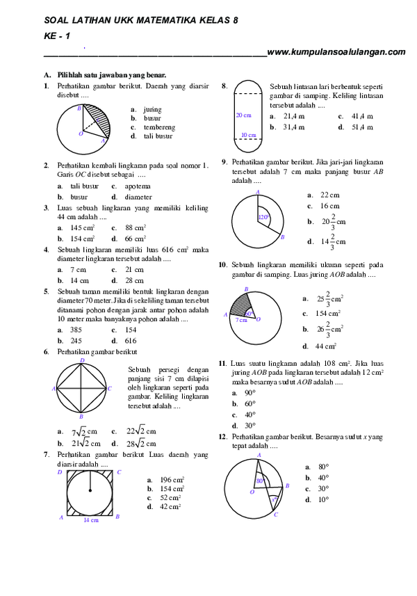 Rahasia Skor Sempurna Latihan Soal UAS Kelas 8 Semester 2 Matematika 2019 Terbaru Rahasia Skor Sempurna Latihan Soal UAS Kelas 8 Semester 2 Matematika 2019 Terbaru