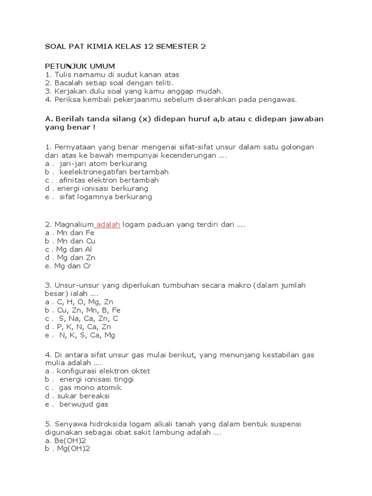 Rahasia Skor Sempurna Lewat Latihan Soal UAS Kimia Kelas 12 Semester 2 Ini Wajib Tahu Rahasia Skor Sempurna Lewat Latihan Soal UAS Kimia Kelas 12 Semester 2 Ini Wajib Tahu