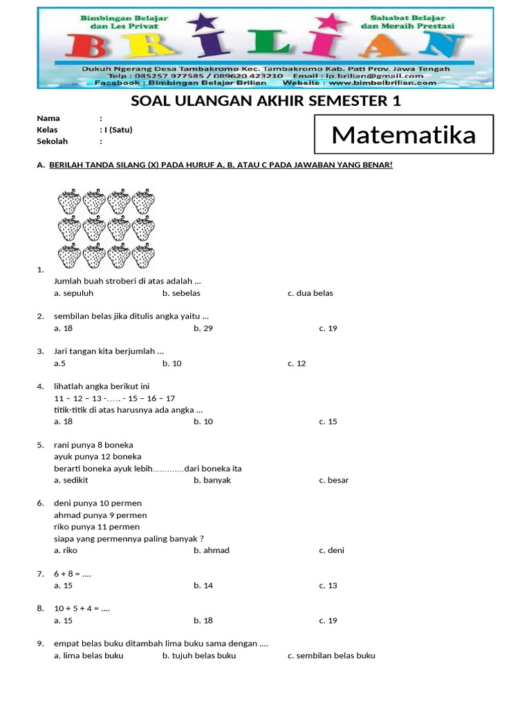 Wajib Tahu! Kumpulan latihan soal uas kelas 3 sd semester 2 Agar Nilai Langsung Melejit