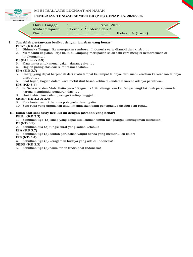 Wajib Tahu! Rahasia Latihan Soal UAS Kelas 5 Tema 7 Subtema 2 Agar Nilai Langsung Melejit Wajib Tahu! Rahasia Latihan Soal UAS Kelas 5 Tema 7 Subtema 2 Agar Nilai Langsung Melejit