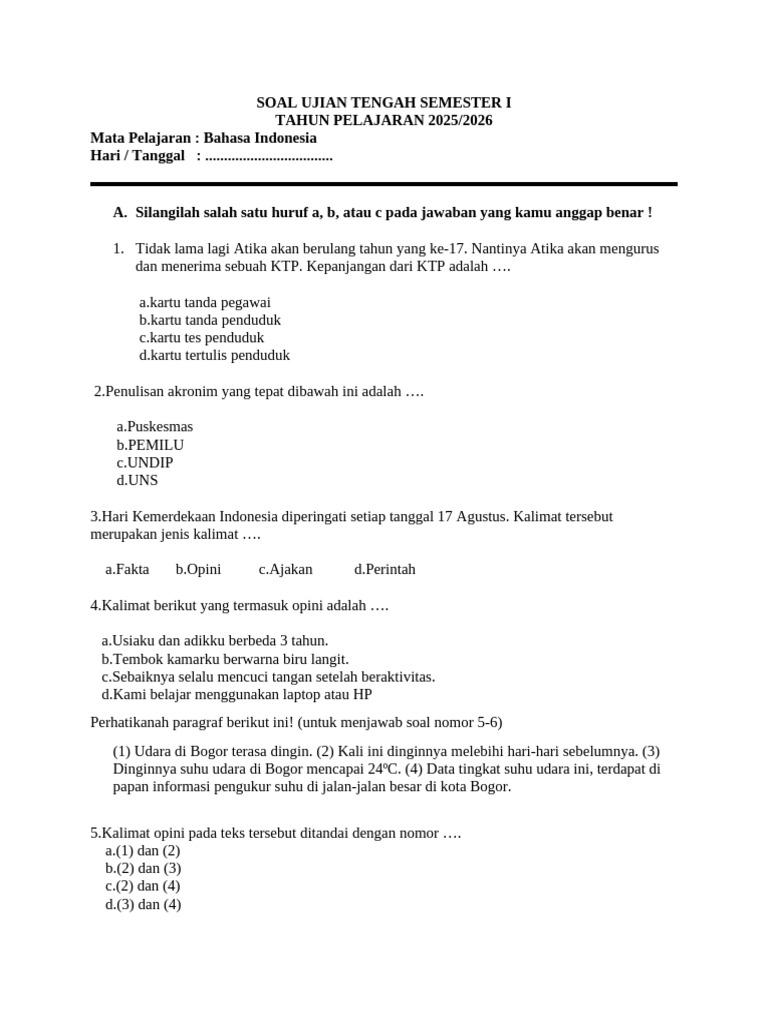 Wajib Tahu Rahasia Skor Tinggi Lewat Latihan Soal UTS Kelas 5 Semester 1 Terbaru Wajib Tahu Rahasia Skor Tinggi Lewat Latihan Soal UTS Kelas 5 Semester 1 Terbaru